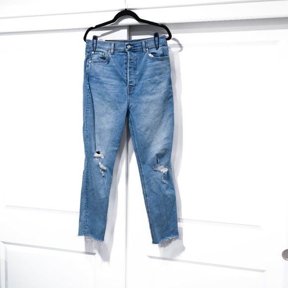GRLFRND PIPER SUPER HIGH RISE SLIM Destroyed Jean in Size 31 | Size 31 - Picture 2 of 11